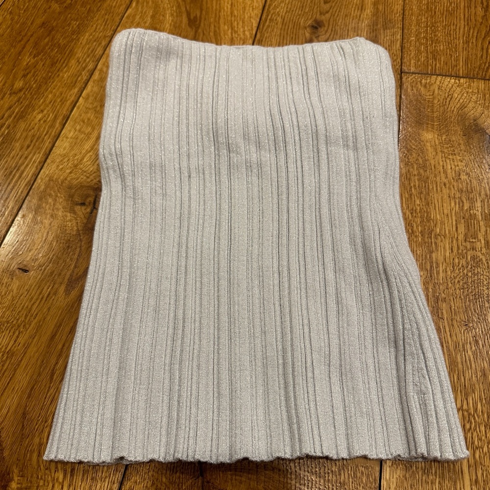Madewell Ribbed Tube Tank Top in Light Gray